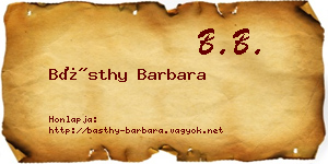 Básthy Barbara névjegykártya